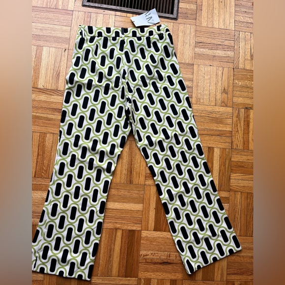 ZARA GEOMETRIC PRINT MINI FLARE PANTS - Picture 2 of 5